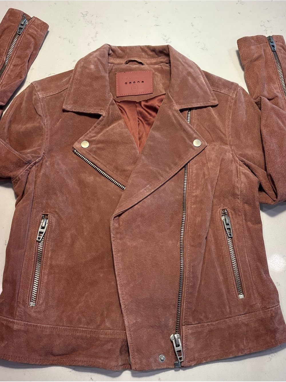 Blank NYC Leather Moto Jacket Pink Women's Size Small